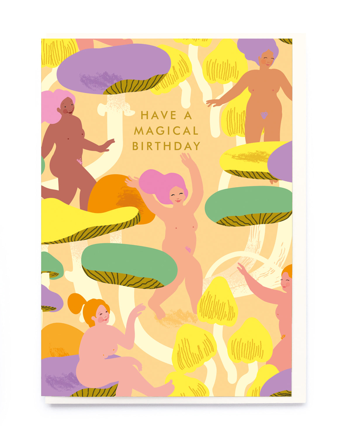 Mushroom Nudies Birthday Card