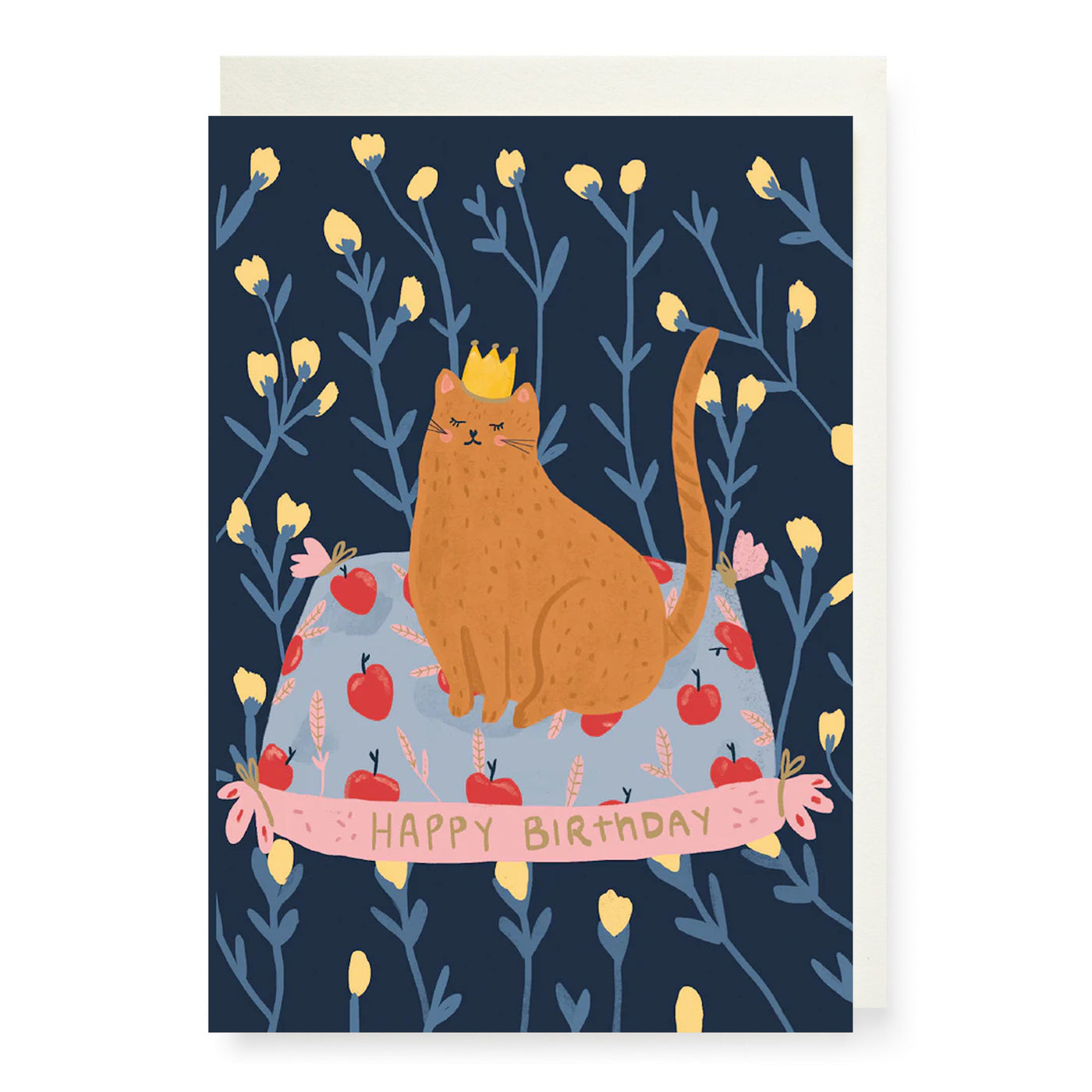 Ginger Cat with Hat Birthday Card