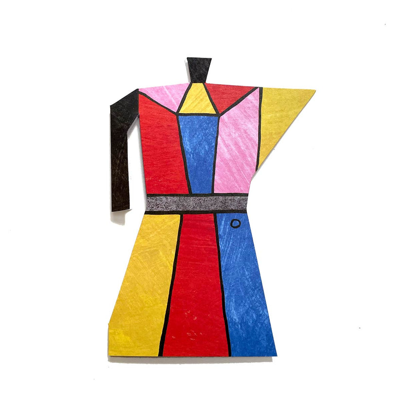 Colour Block Coffee Pot Cut Out Card