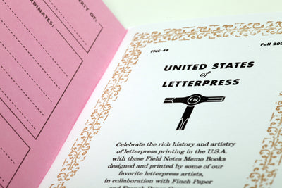 Field Notes 3-Pack - United States of Letterpress