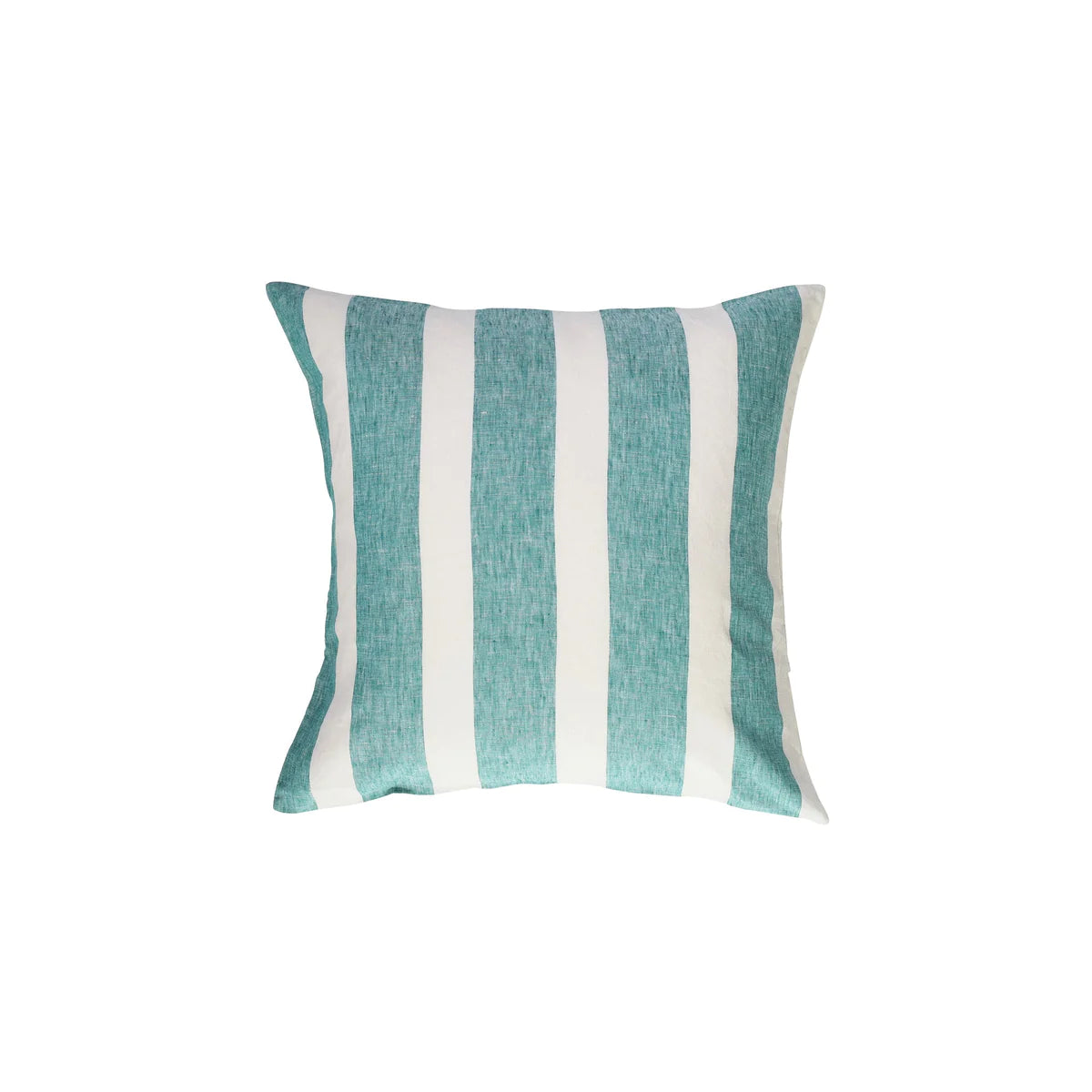 Emerald Stripe Linen Cushion Cover