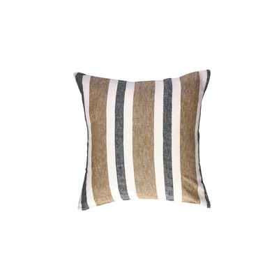 Taupe Stripe Linen Cushion Cover