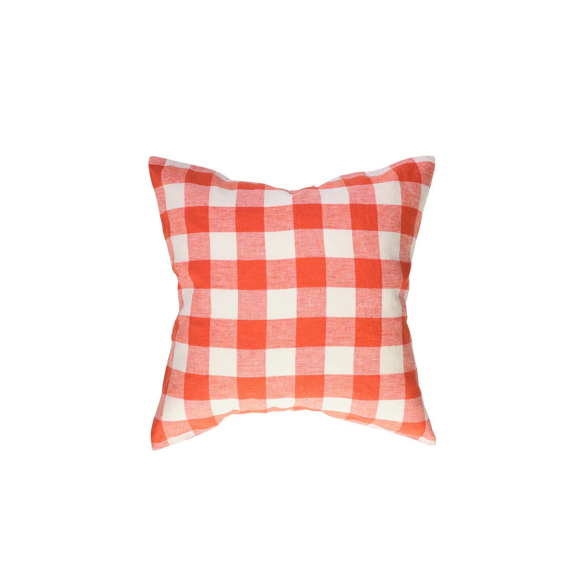 Cherry Gingham Linen Cushion Cover