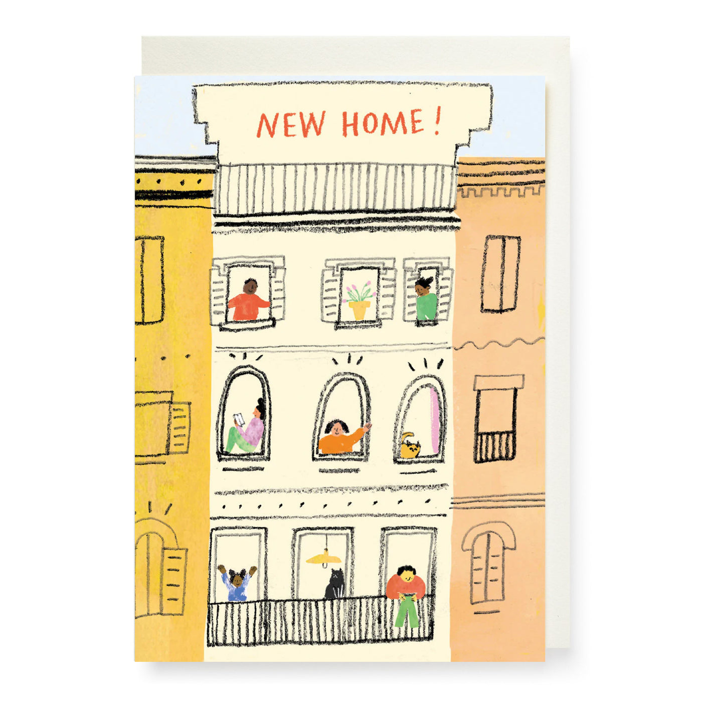Apartment Block New Home Card