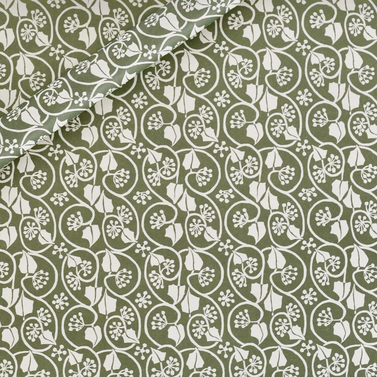 'Ivy Stripe Sage' Wrapping Paper