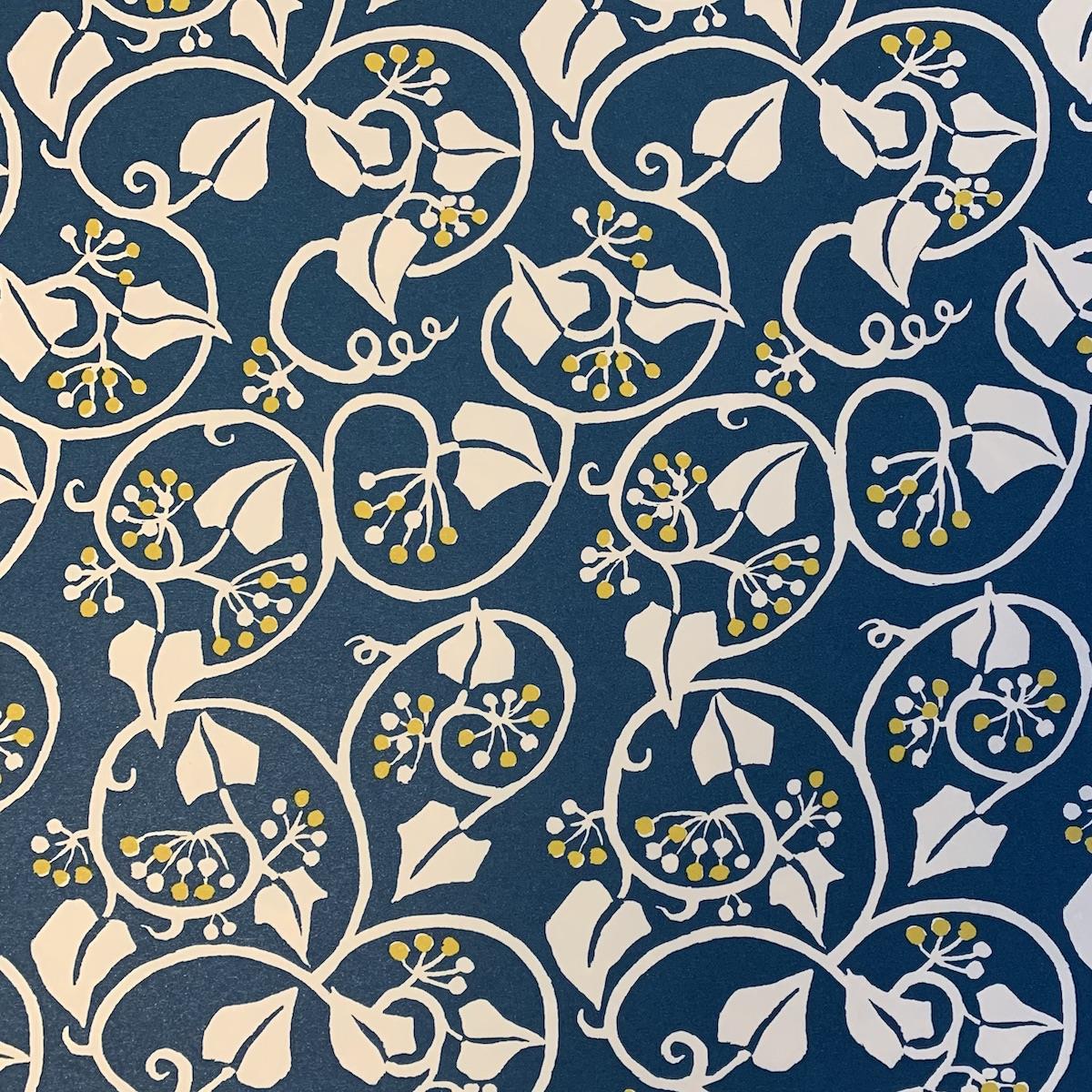 'Ivy Deep Marine Blue' Wrapping Paper