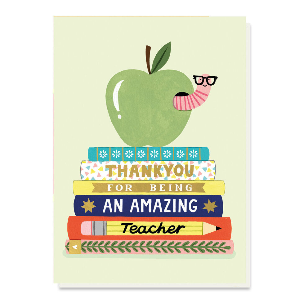 Amazing Teacher Book Worm Card