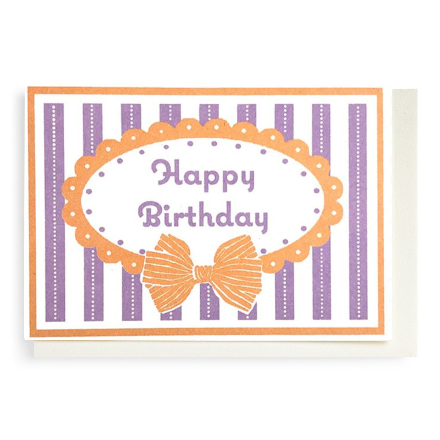 Purple and Orange Bows and Ribbon Birthday Card