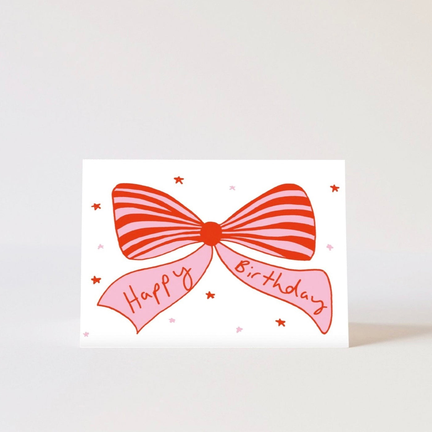 Pink and Red Bow Birthday Card