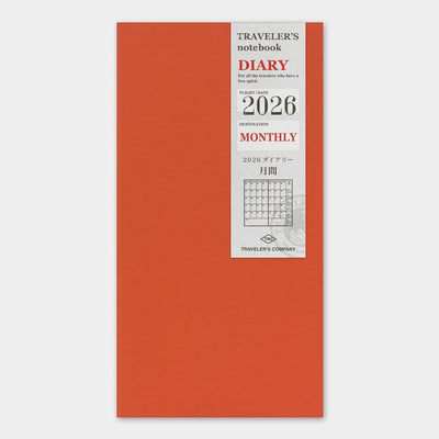 Pre-Order 2026 Monthly Diary - TRAVELER'S Notebook Insert