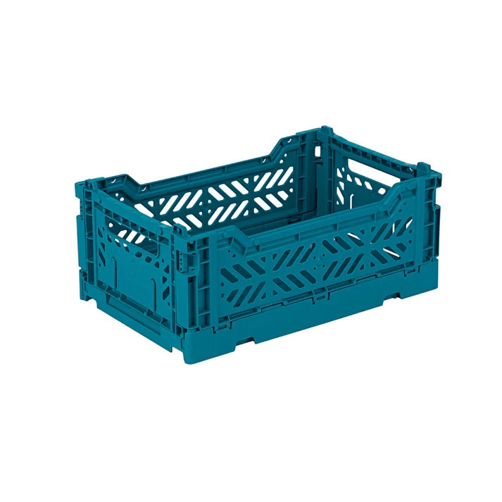 Mini Folding Storage Crate - Peacock Green