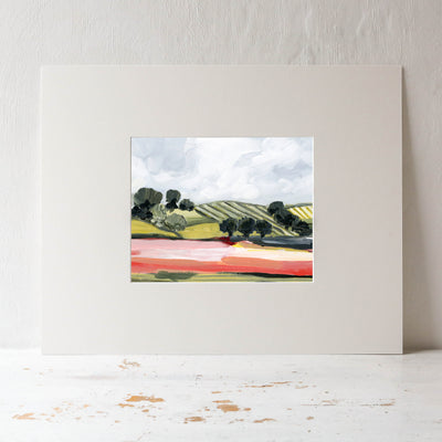 Red Fields Mounted Canvas Print