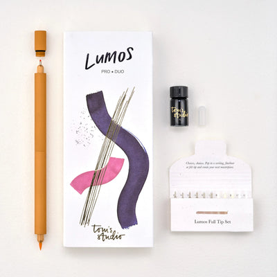 The Lumos Pro Duo Tip in Clementine - Two Refillable Pens with Multiple Tips