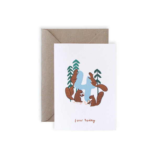 Four Today Squirrels Card