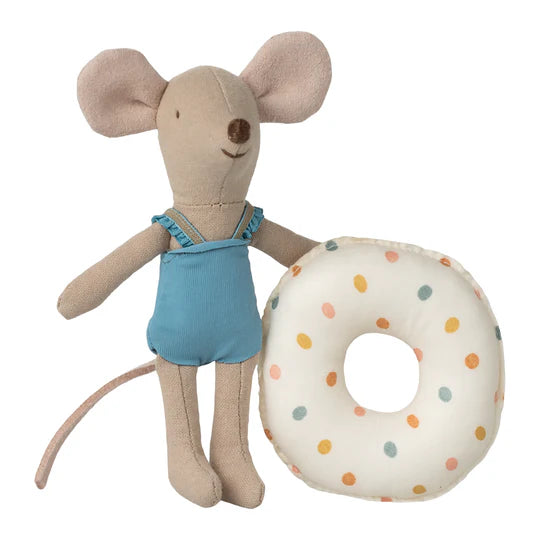 Little Sister Beach Mouse with Float - Multi Dot