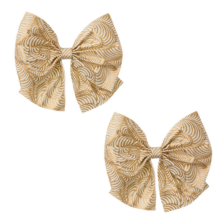 12cm Pair of Paper Bows - Mara Gold