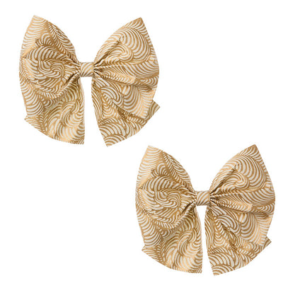 12cm Pair of Paper Bows - Mara Gold