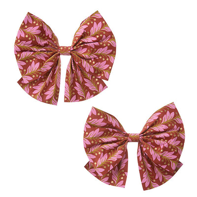 12cm Pair of Paper Bows - Naya Scarlet