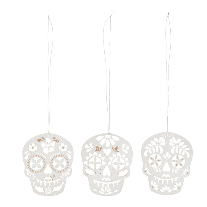 Paper Skull Ornaments - Set of 3