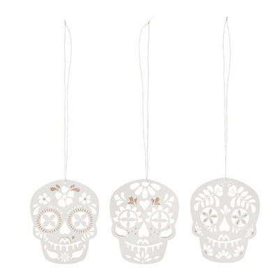 Paper Skull Ornaments - Set of 3