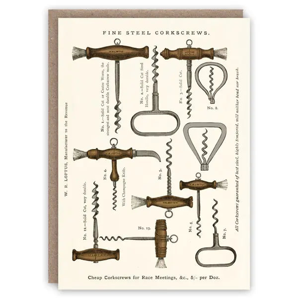 Corkscrews Greetings Card