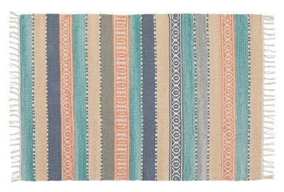 Cotton Stripe Rug in Beach Tones - 60 x 90cm