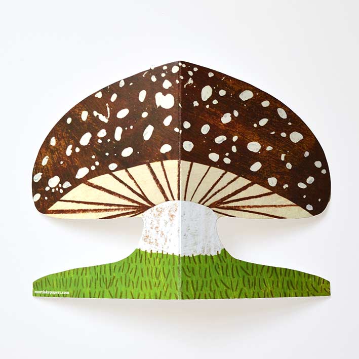 Brown Mushroom Cut Out Card