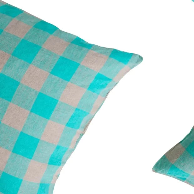 Pair of Linen Pillowcases - Havana Gingham