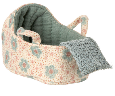 Maileg Mouse Carry Cot - Blue