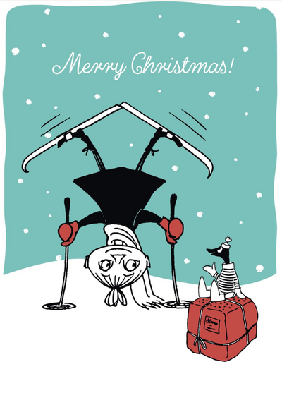 Moomin Ski-Stand Letterpress Card