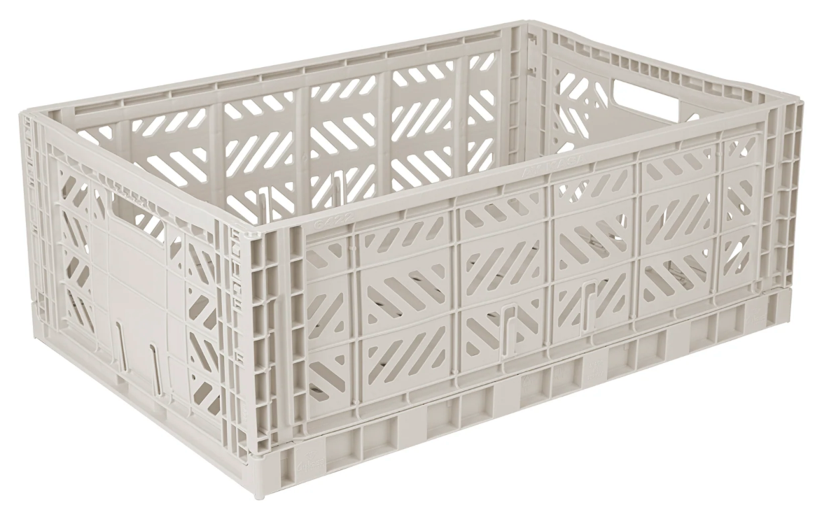 Maxi Folding Storage Crate - Light Gray