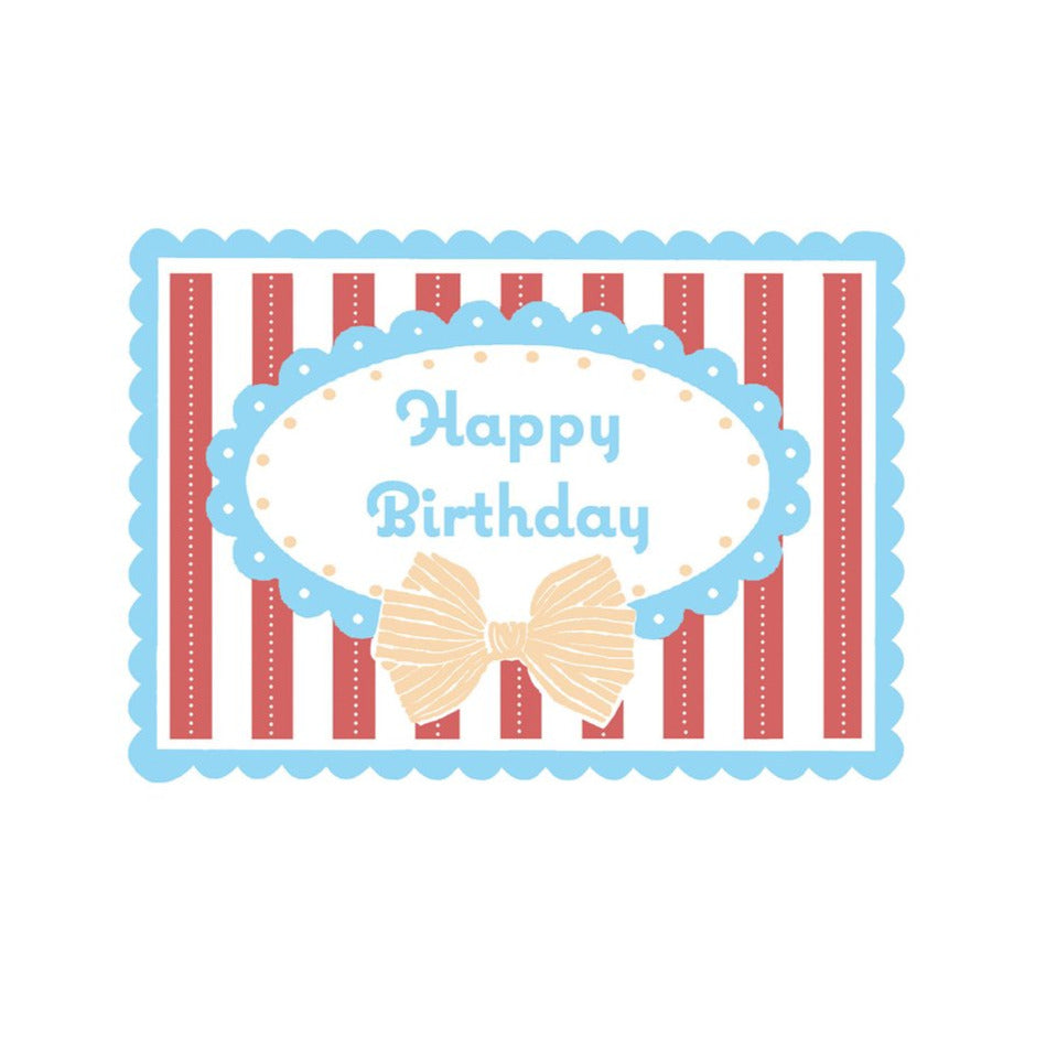 Red and Blue Bows and Ribbon Birthday Card