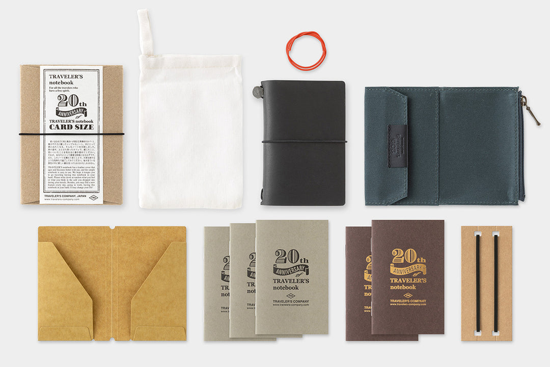 TRAVELER'S Notebook 20th Anniversary Card Size Set - Black – Berylune
