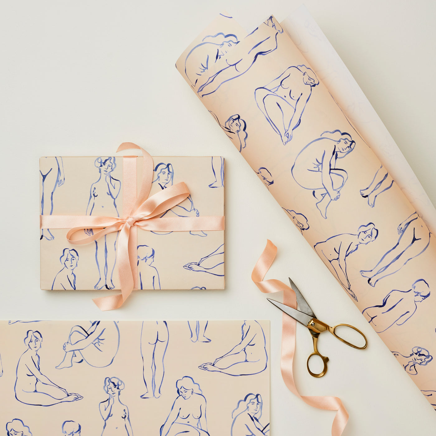 Blue Nudes Single Sheet Wrapping Paper