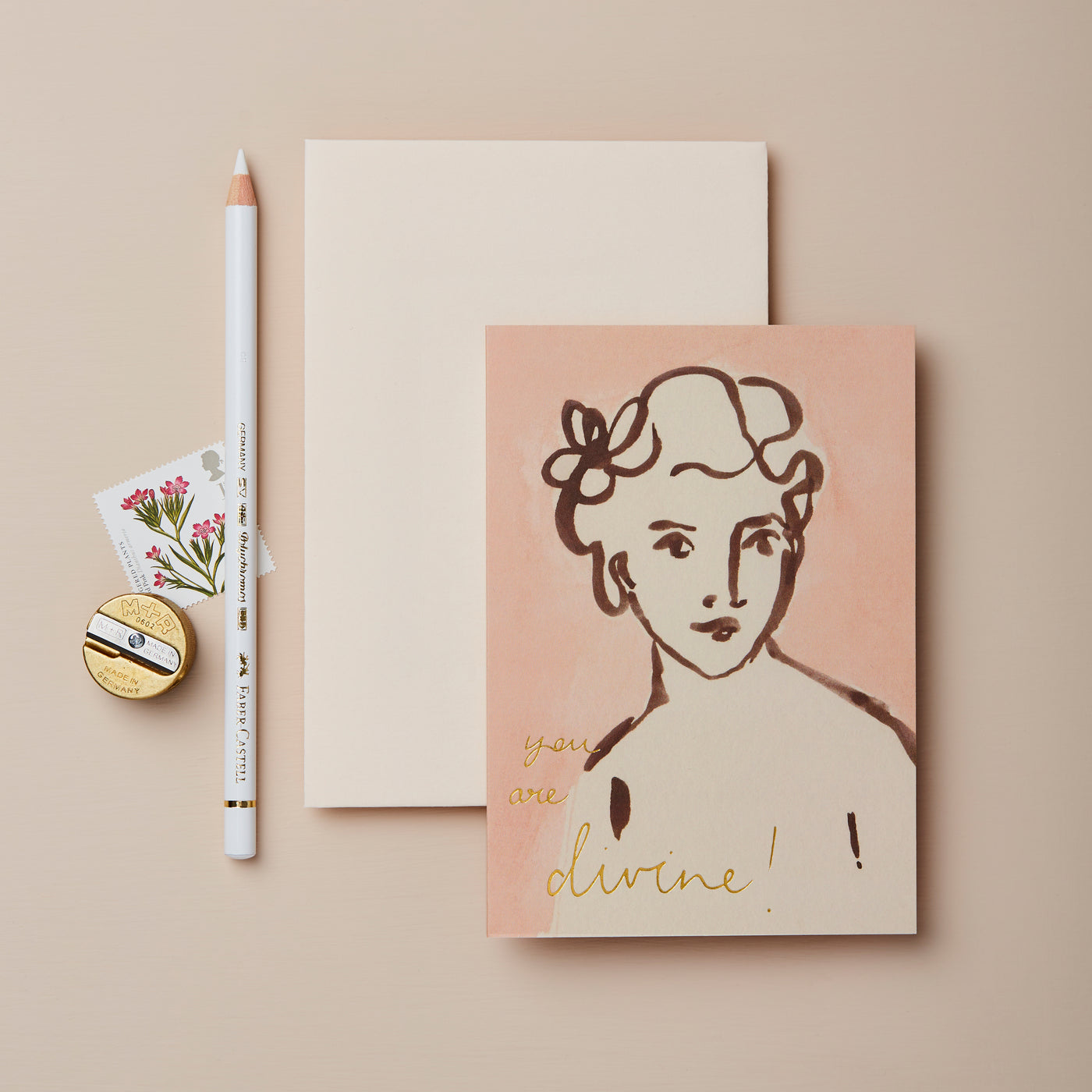 Portrait 'You Are Divine' Greetings Card