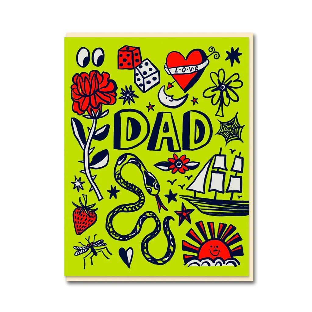 Dad Tattoo Greetings Card