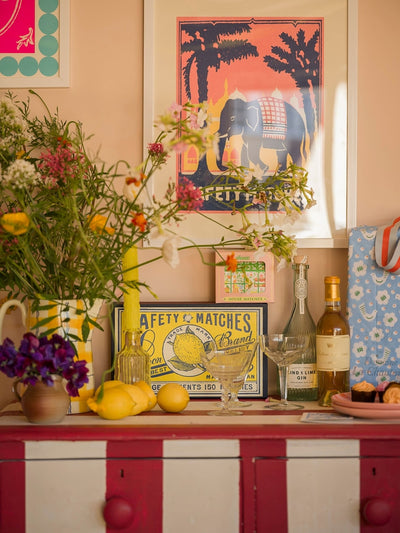 Pink Elephant Safety Match Print 40 X 50 cm