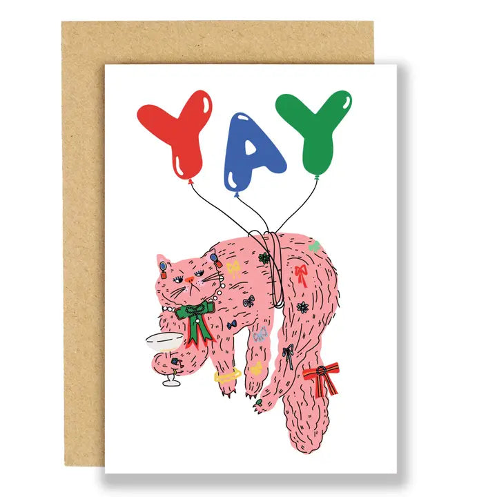 Yay! Cat Greetings Card