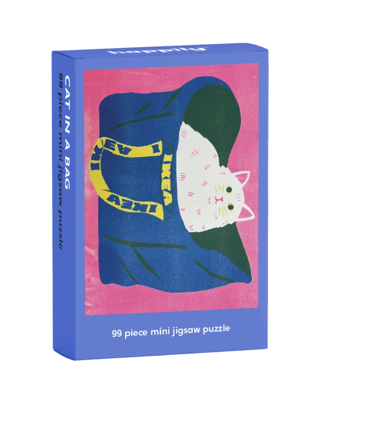 Mini 99 Piece Jigsaw Puzzle - Cat in a Bag
