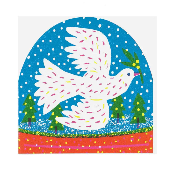 White Bird Snowglobe Card