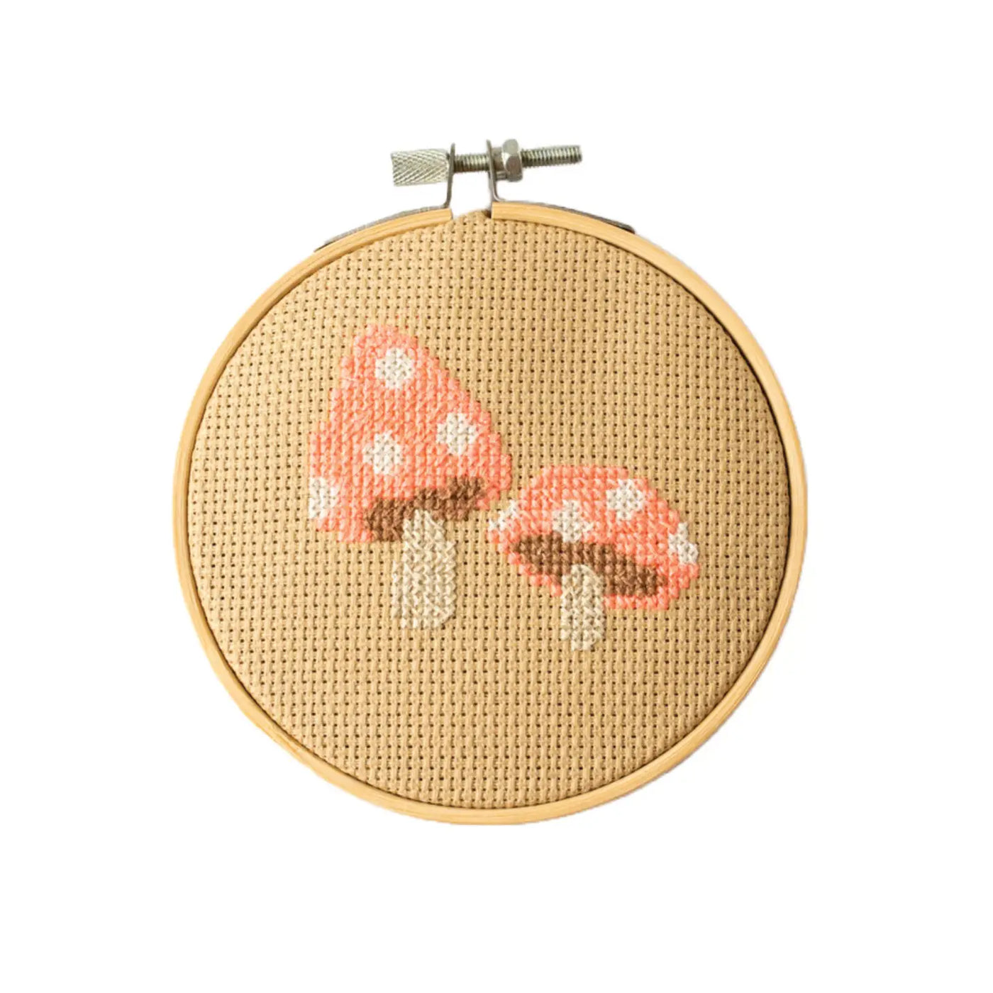 Pastel Pink Toadstool Cross Stitch Kit