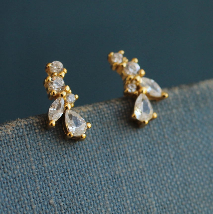 Tiny Leaf Sprig Earrings