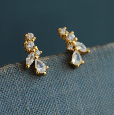 Tiny Leaf Sprig Earrings
