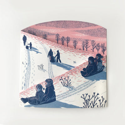 Sledging at Dusk Concertina Card