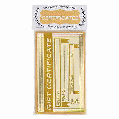 Blank Gift Certificates & Envelopes Brown - Pack of 8