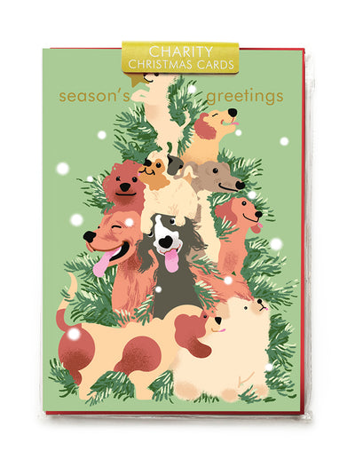 Christmas Tree Dogs Card Pack of 5