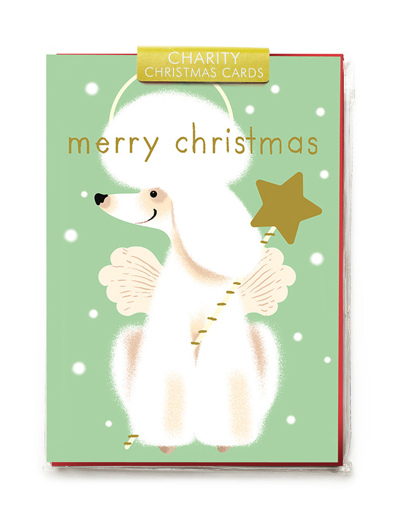 Poodle Angel Christmas Card Pack of 5