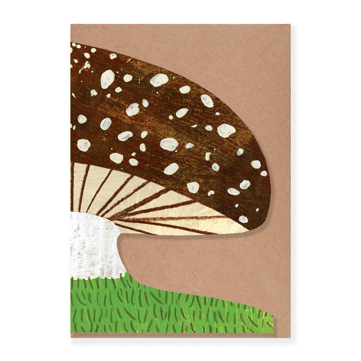 Brown Mushroom Cut Out Card