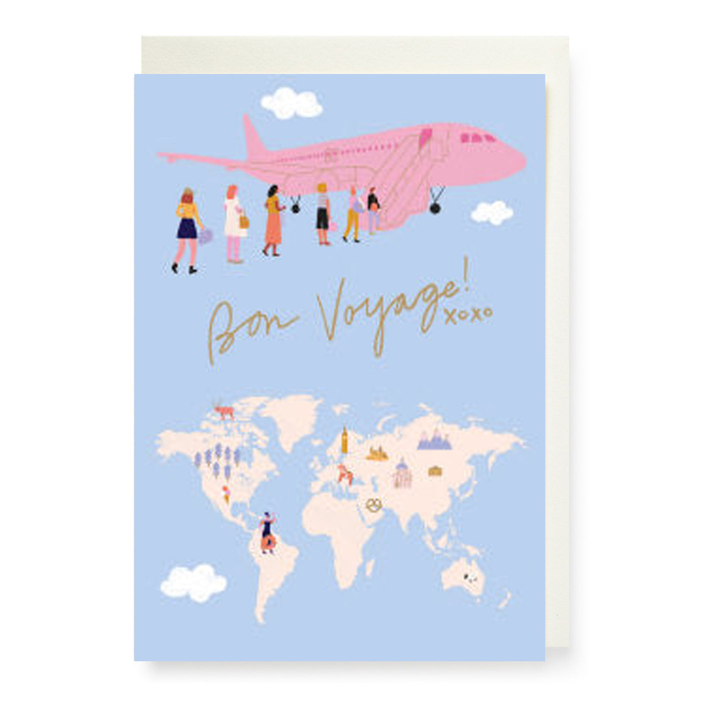 Bon Voyage! Pink Plane Card