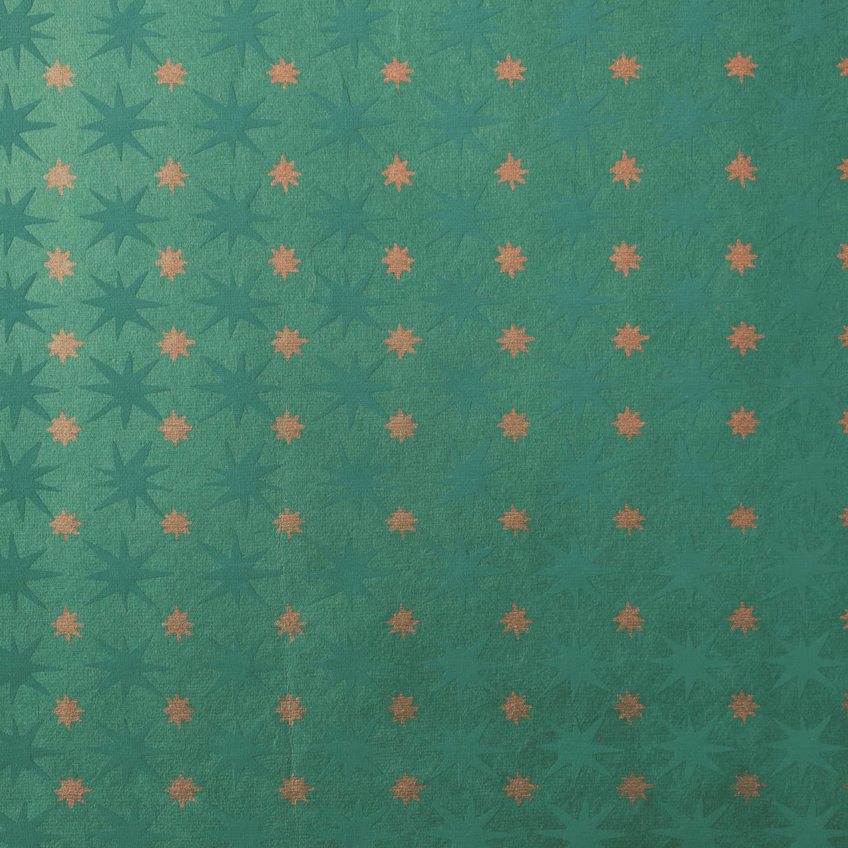 Emerald Stars Screen Printed Wrapping Paper